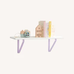 Pottery Barn White Shelf With Lavender Metal Brackets 3 Pottery Barn White Shelf With Lavender Metal Brackets -Pottery Barn 1500 1500 frame 0 125