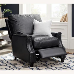 Pottery Barn James Square Arm Leather Recliner