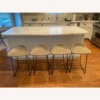 Pottery Barn Grey Leather Counter Stools