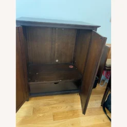 Espresso Stained Wood Pottery Barn Cabinet