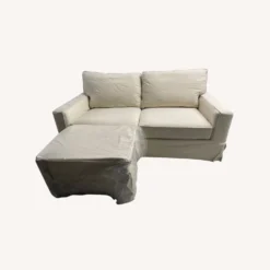 PB Comfort Square Arm Slipcovered Sofa + Ottoman -Pottery Barn 1500 1500 frame 0 1890