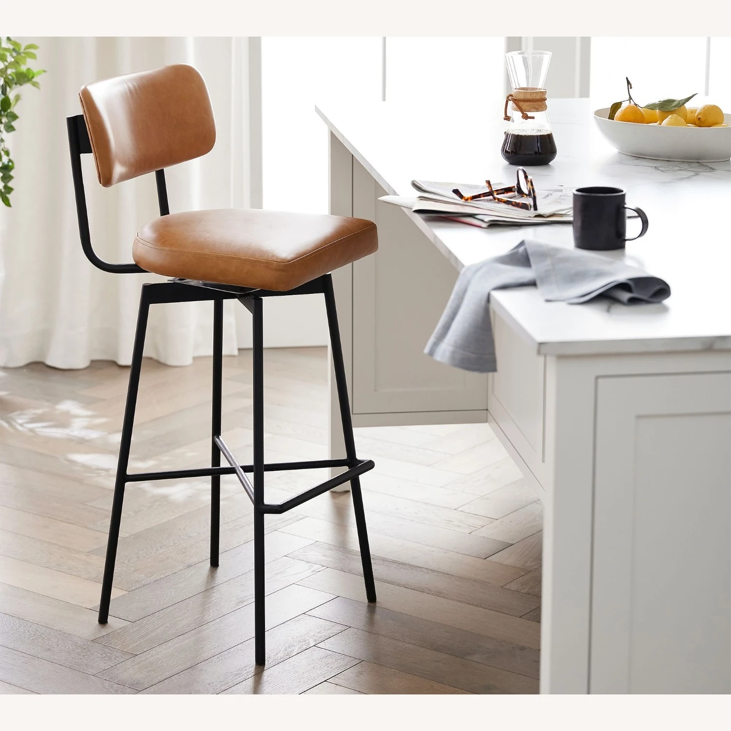 Pottery Barn Maison Leather Swivel Counter Stool Pottery Barn Maison Leather Swivel Counter Stool -Pottery Barn 1500 1500 frame 0 1965