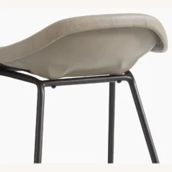 Pottery Barn Brenner Leather Stool, Grey