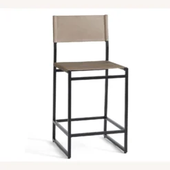 Pottery Barn Hardy Leather Counter Stool, Bronze