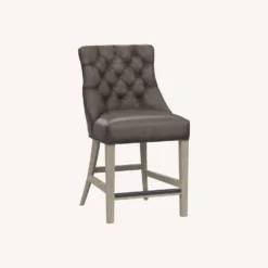 Pottery Barn Hayes Tufted Leather Counter Height Chair