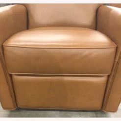 Pottery Barn Irving Roll Arm Leather Grand Swivel Recliner -Pottery Barn 1500 1500 frame 0 2484