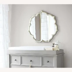 Pottery Barn Silver Leaf Petal Mirror