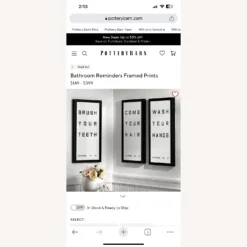 2 Pottery Barn Bathroom Reminders Framed Prints -Pottery Barn 1500 1500 frame 0 2756