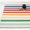 Rainbow Rugby Stripe Rug Primary Colors