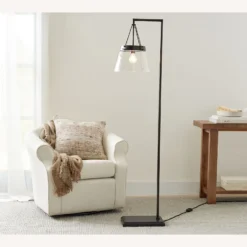 Pottery Barn Caldwell Flared Recycled Glass Floor Lamp