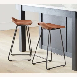 Pottery Barn Brenner Leather Counter Stool, Tan -Pottery Barn 1500 1500 frame 0 340