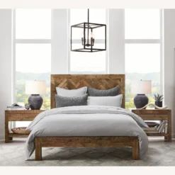 Pottery Barn Manor Glass & Iron Square Pendant