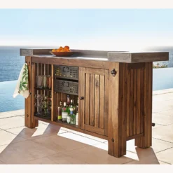 Pottery Barn Abbott Concrete Ultimate Outdoor Bar