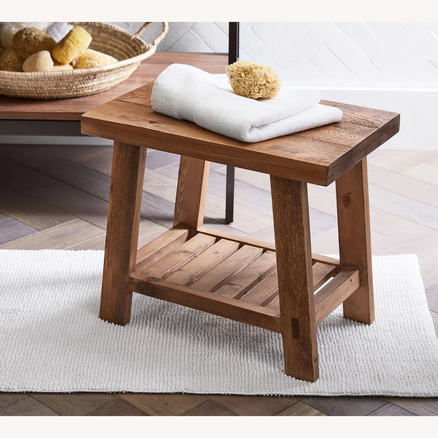 Pottery Barn Rustic Reclaimed Wood Stool Pottery Barn Rustic Reclaimed Wood Stool -Pottery Barn 1500 1500 frame 0 594