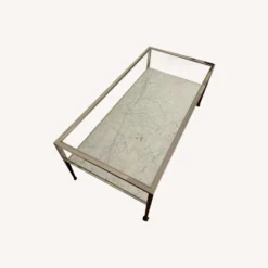 Tanner Marble Rectangle Coffee Table, Glass/Marble