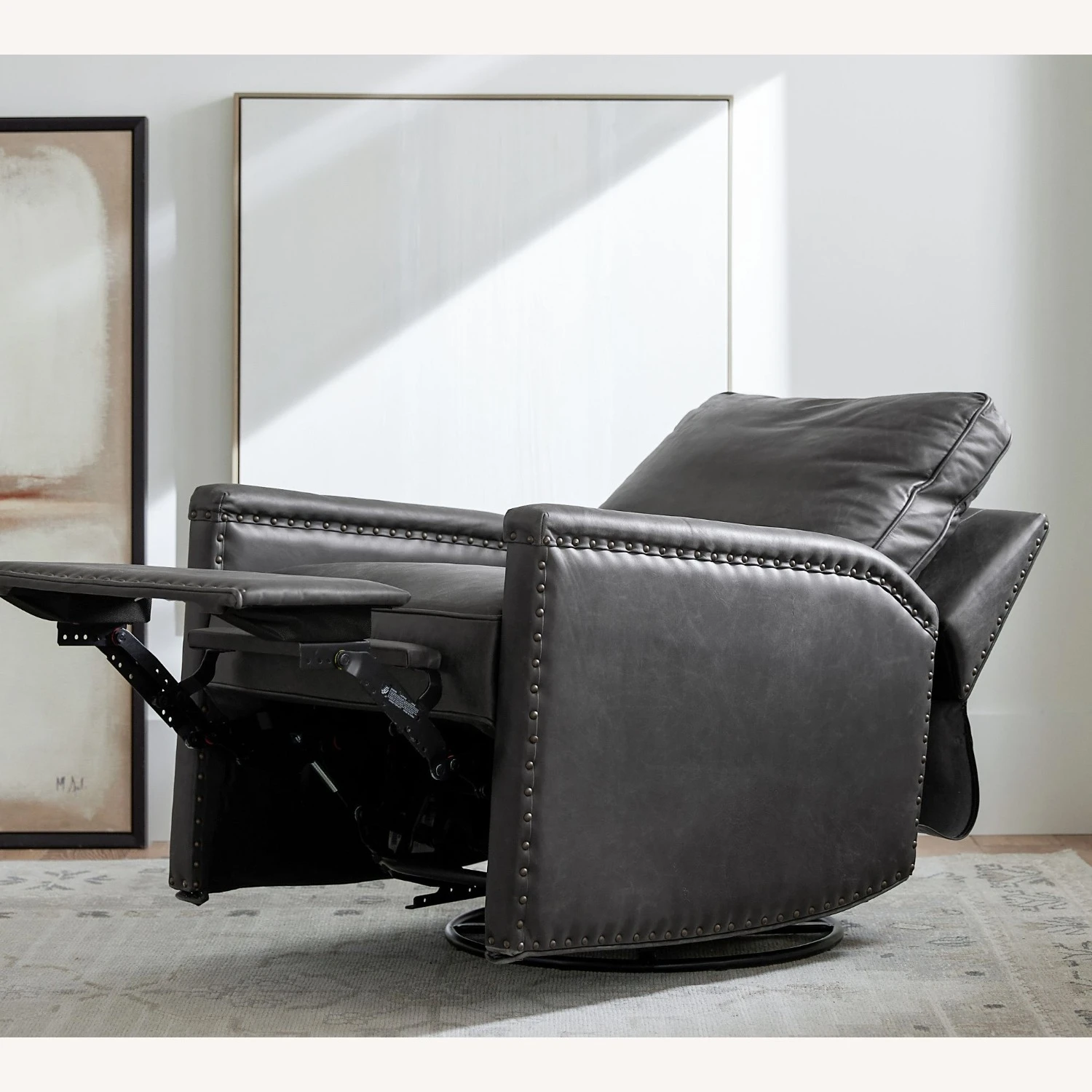 Pottery Barn Tyler Square Arm Leather Swivel Recliner Pottery Barn Tyler Square Arm Leather Swivel Recliner -Pottery Barn 1500 1500 frame 0 820