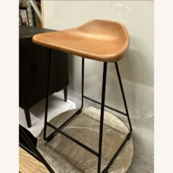 Pottery Barn Brenner Leather Counter Stool
