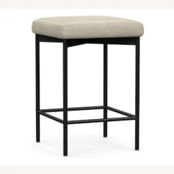 Pottery Barn Maison Leather Backless Counter Height Stool
